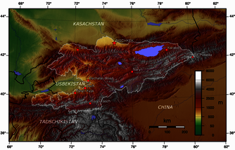 Topografische Karte Kirgistan