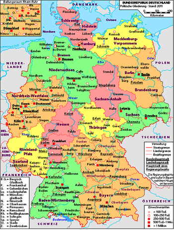 Wie heißen die 16 Bundesländer in Deutschland?