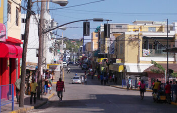 Straße in Montego Bay, Jamaika
