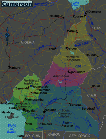 Karte der Landschaften von Kamerun