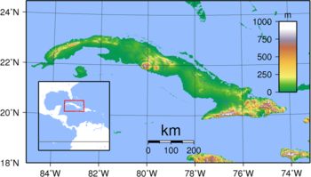 Topographische Karte von Kuba