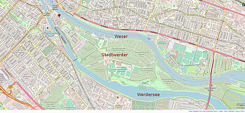 Karte Bremen Weser und Werder