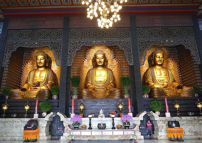 Buddha-Statuen im Tempel in Kaohsiung