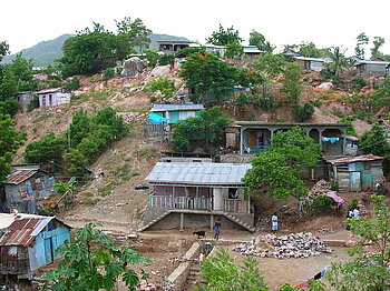 Leben in Haiti Hütten in Bas-Ravine, Norden von Cap-Haïtien