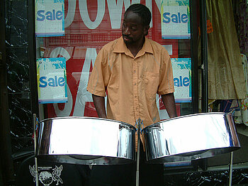 Steel Pan-Spieler in Trinidad