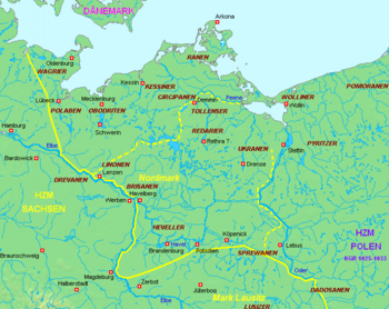 Karte Slawische Stämme um 1000