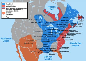 Karte USA um 1750