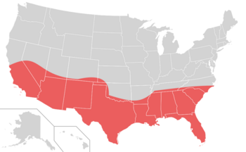 Lage des Sun Belt in den USA