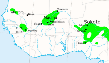 Fulani-Dschihad-Staaten in West-Afrika, um 1830