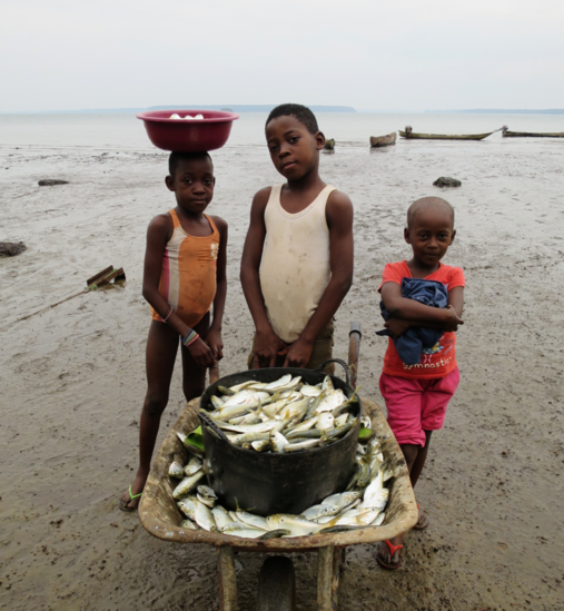 Kinder arbeiten als Fischer