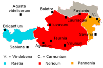 Römische Provinzen und Orte auf dem Gebiet des heutigen Österreichs