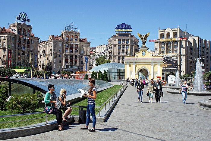 Einwohner der Ukraine am Maidan