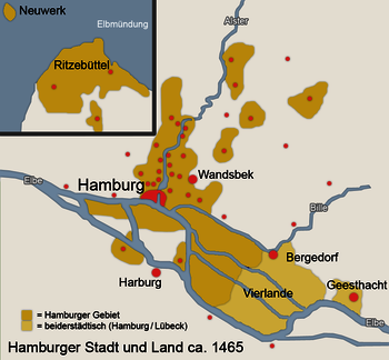 Hamburg im 15. Jahrhundert Karte