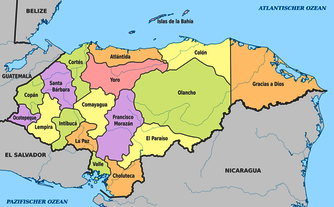 Politische Gliederung von Honduras