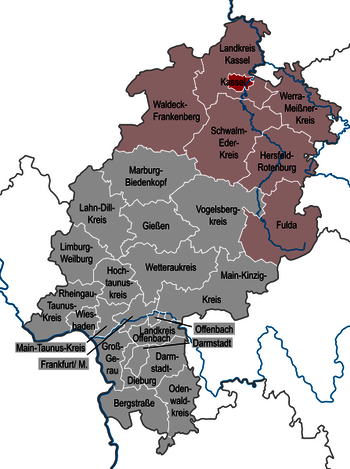 Lage Kassel in Hessen