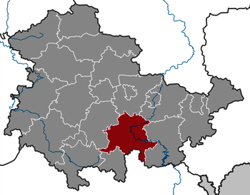 Lage Wartburgkreis in Thüringen auf Karte