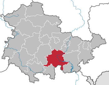 Lage Wartburgkreis in Thüringen auf Karte