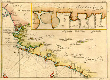Historische Karte von Sierra Leone von 1732