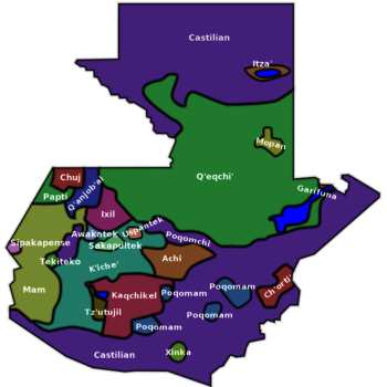Sprachkarte von Guatemala