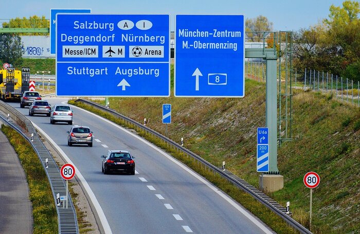Autobahnschild in Deutschland