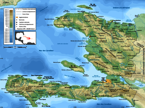 Topografische Karte Haiti 