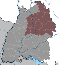 Lage des Regierungsbezirks Stuttgart