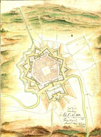 Stadtplan und Festungsanlagen von Saarlouis, 1693