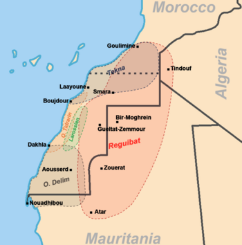 Verbreitung der Sahrauis in der Westsahara