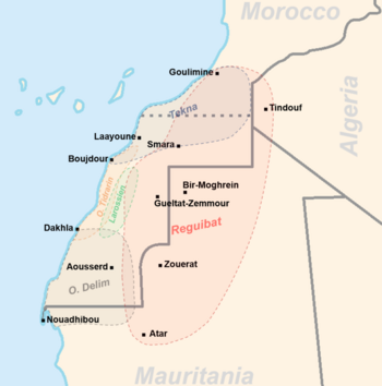 Verbreitung der Sahrauis in der Westsahara