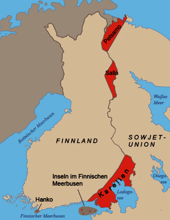 Gebietsverluste Finnlands an Russland 1939 und 1944