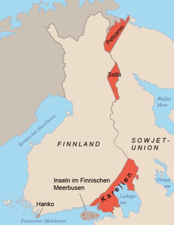 Gebietsverluste Finnlands an Russland 1939 und 1944