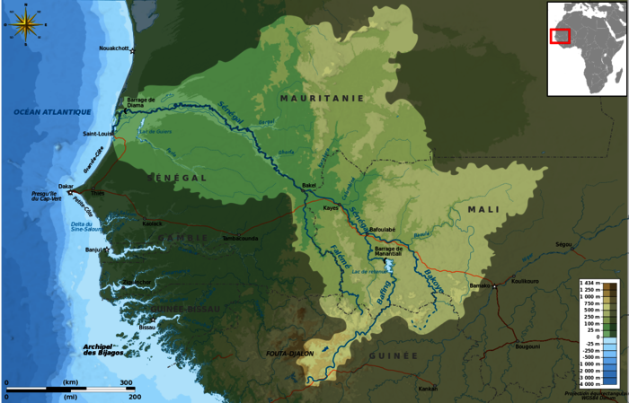 Verlauf des Flusses Senegal