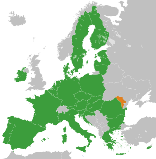 Lage von Moldawien in der EU