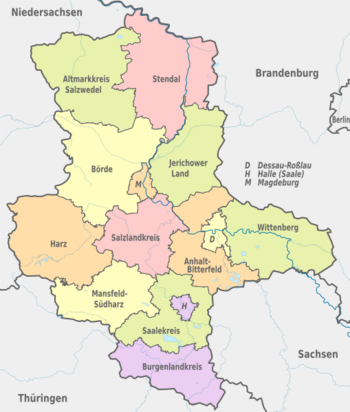 Landkreise Sachsen-Anhalt Karte