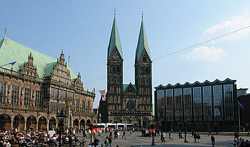 Rathaus, Dom und Bürgerschaft in Bremen