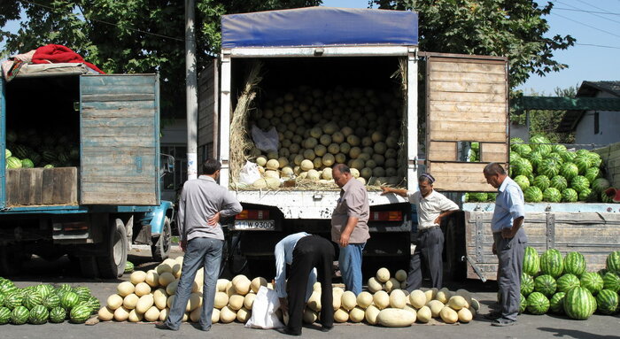 Verkauf von Melonen in Usbekistan