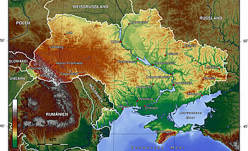 Topografische Karte der Ukraine