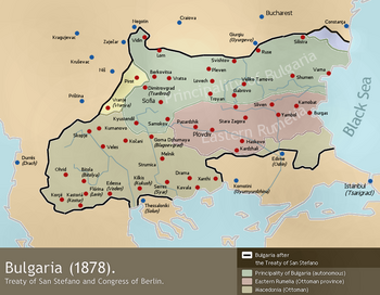 Karte von Bulgarien 1878