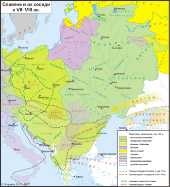 Frühe Geschichte von Belarus: Gebiete der Ostslawen in Grün