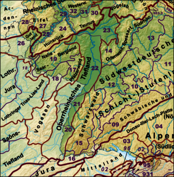 Karte Oberrheinische Tiefebene