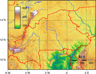 Topografie von Burkina Faso