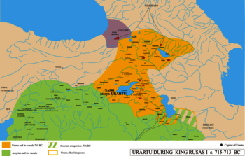 Karte von Urartu unter König Rusa I.