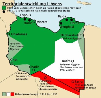 Gebietsentwicklung Libyens unter italienischer Kolonialherrschaft