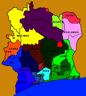 Volksgruppen und Sprachen in der Elfenbeinküste