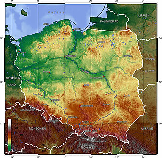 Topografische Karte Polen