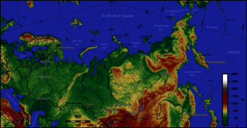 Topografische Karte von Russland