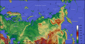 Topografische Karte von Russland