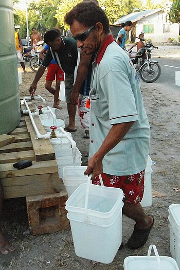 Trinkwasserverteilung auf Tuvalu
