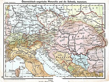 Karte von Österreich-Ungarn 1899