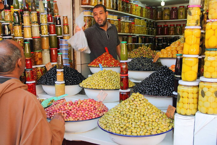 Olivenhändler in Marrakesch